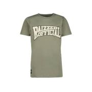 Raizzed T-shirt Iowa met logo armygroen Jongens Katoen Ronde hals Logo...