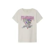 NAME IT KIDS T-shirt NMMBERTE met printopdruk wit/roze Meisjes Katoen ...