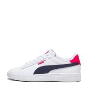 Puma Smash 3.0 sneakers wit/donkerblauw/rood Jongens/Meisjes Imitatiel...