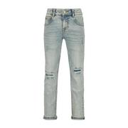Raizzed straight fit jeans Berlin Crafted met slijtage light blue ston...