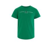 Tommy Hilfiger T-shirt met logo groen Meisjes Katoen Ronde hals Logo -...
