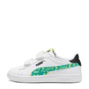 Puma Smash 3.0 L Masked Hero V sneakers wit/groen/geel Jongens/Meisjes...