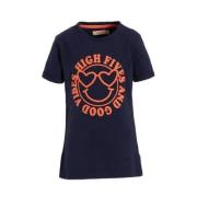 Orange Stars T-shirt Paulette met tekstopdruk donkerblauw Meisjes Kato...