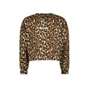 Raizzed sweater Hanna met panterprint bruin/beige Panterprint - 128