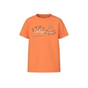 NAME IT KIDS T-shirt NKMVUX met printopdruk oranje Jongens Stretchkato...