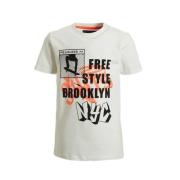 Orange Stars T-shirt Phill met printopdruk wit Jongens Katoen Ronde ha...