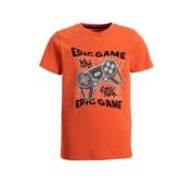 Orange Stars T-shirt Philip met printopdruk oranje Jongens Katoen Rond...