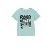 s.Oliver T-shirt met printopdruk turquoise Blauw Jongens Katoen Ronde ...