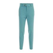 WE Fashion slim fit broek aqua Blauw Jongens Polyester Effen - 164