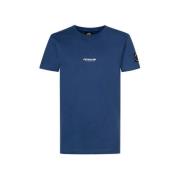 Petrol Industries T-shirt met backprint middenblauw Jongens Katoen Ron...