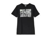 s.Oliver T-shirt met printopdruk zwart Jongens Katoen Ronde hals Print...