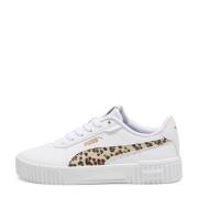 Puma Carina 2.0 Animal sneakers wit/beige/bruin Meisjes Imitatieleer D...