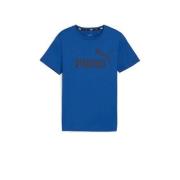 Puma T-shirt kobaltblauw/zwart Jongens Katoen Ronde hals Logo - 140