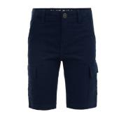 WE Fashion tapered fit cargo short royal navy Korte broek Blauw Jongen...