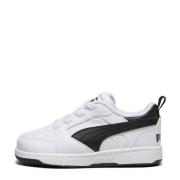Puma Rebound V6 Lo sneakers wit/zwart Jongens/Meisjes Leer Meerkleurig...