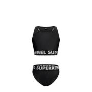 SuperRebel crop bikini Carmel zwart Meisjes Gerecycled polyester Effen...