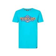 Petrol Industries T-shirt met logo fel blauw Jongens Katoen Ronde hals...