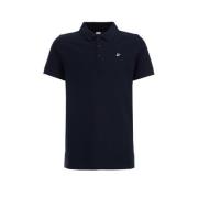 WE Fashion polo donkerblauw Jongens Katoen Polokraag Effen - 92