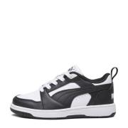 Puma Rebound V6 Lo sneakers wit/zwart Jongens/Meisjes Imitatieleer Mee...