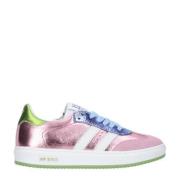 Hip leren sneakers roze metallic Meisjes Leer Meerkleurig - 27