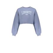 Frankie&Liberty sweater met tekst blauw Tekst - 164