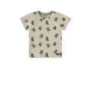 Babyface baby T-shirt met all over print ecru/groen Jongens Stretchkat...