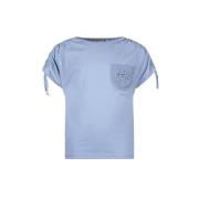 Like Flo T-shirt lichtblauw Meisjes Katoen Ronde hals Effen - 104