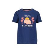 B.Nosy T-shirt Birdie met printopdruk donkerblauw Meisjes Polyester Ro...