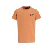 Me & My Monkey T-shirt Puck met printopdruk oranje Jongens Katoen Rond...