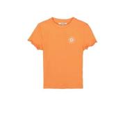 Garcia T-shirt oranje Meisjes Stretchkatoen Ronde hals Effen - 128/134