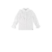 Alix Mini blouse wit Meisjes Katoen Klassieke kraag Effen - 110/116