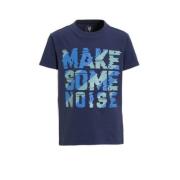 anytime T-shirt met tekstopdruk donkerblauw Jongens Katoen Ronde hals ...