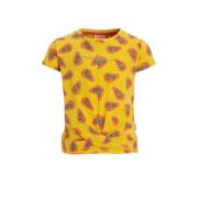 Orange Stars T-shirt Patrice met all over print geel Meisjes Katoen Ro...