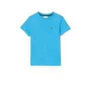Lacoste T-shirt blauw Jongens Biologisch katoen Ronde hals Effen - 176
