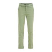 WE Fashion slim fit broek groen Jongens Katoen Effen - 98