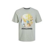 JACK & JONES JUNIOR T-shirt JJNAVIN met printopdruk saliegroen Jongens...