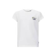 Retour Jeans T-shirt Grazia met printopdruk wit Meisjes Biologisch kat...