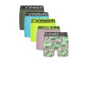 Vingino boxershort Colors - set van 5 neongeel/multicolor Jongens Stre...