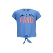 Retour Jeans T-shirt Nice met printopdruk hemelsblauw Meisjes Katoen R...