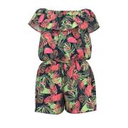 NAME IT MINI gebloemde playsuit NMFVINAYA groen/donkerblauw/roze Meisj...