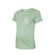 MAMALICIOUS zwangerschapsshirt MLAURA met tekst groen T-shirt Dames Ka...