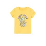 NAME IT MINI T-shirt NMFVIBEKE CAPSL TOP met printopdruk geel Meisjes ...