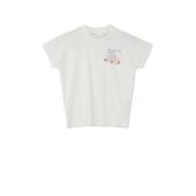 s.Oliver T-shirt met tekst wit Meisjes Katoen Ronde hals Tekst - 140