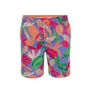 WE Fashion zwemshort blauw/roze/groen Jongens Polyester Bloemen - 98/1...