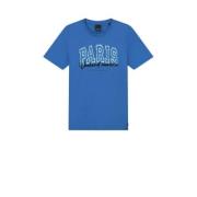 NIK&NIK T-shirt Paris met tekst helderblauw Meisjes Katoen Ronde hals ...