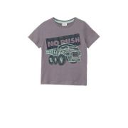 s.Oliver T-shirt met printopdruk grijs Jongens Katoen Ronde hals Print...