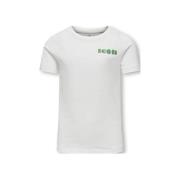 KIDS ONLY GIRL T-shirt KOGLOVELY LIFE met tekst wit Meisjes Katoen Ron...