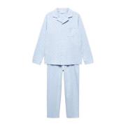 Mango Kids pyjama met all over print lichtblauw/donkerblauw Jongens Ka...