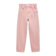 Mango Kids straight fit jeans roze Meisjes Denim Effen - 134