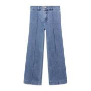Mango Kids wide leg jeans light blue denim Blauw Effen - 164(S)
